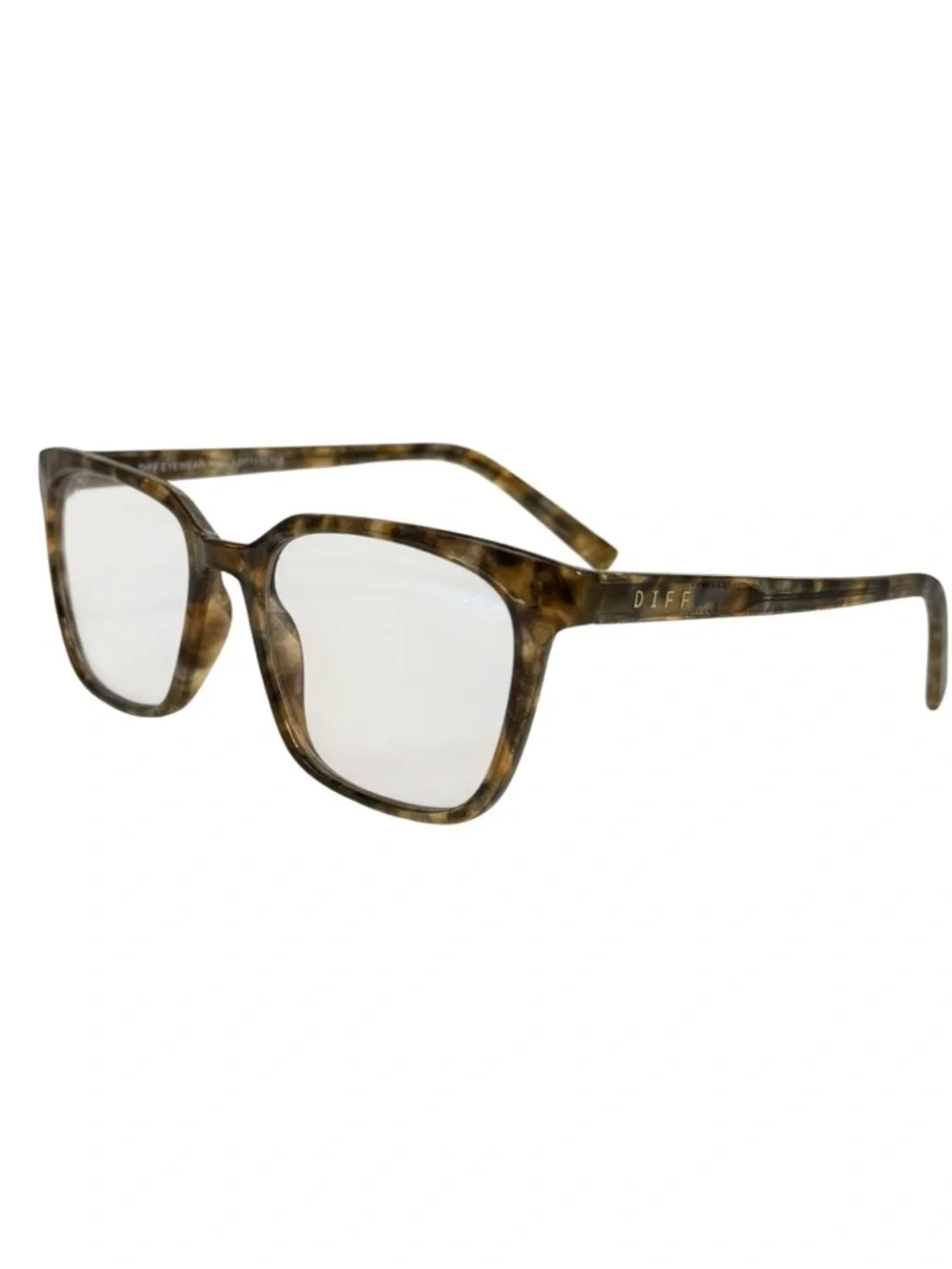 DIFF Eyewear Tortoiseshell Square Blue Light Glasses